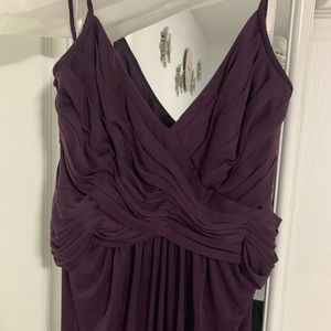 Strappy plum bridesmaid dress